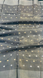 Bluish Grey Butta with Satin Border