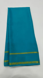 Sky Blue Pure Mysore Silk Crepe Saree 01