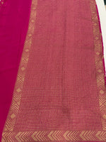 Pink Pure Banarasi Crepe Saree 03