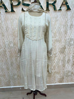 Cream Organza Airline Handwork Kurtha 116