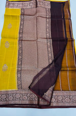 Mustard Yellow Pure Kora Designer saree 02