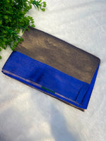 Gold n Blue Pure Tissue Organza Saree 11