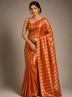 Orange Pure Tissue Stripes Saree 11