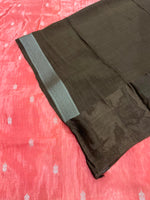 Peach n Brown Matka Silk with Satin Border Saree 14