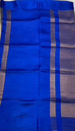 Gold n Blue Pure Tissue Organza Saree 11