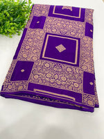 Purple Pure Banarasi Crepe Saree 03