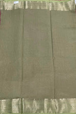 Red n Pista Green Checks Cotton Silk Saree 13