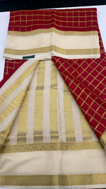 Maroon Stripes Pure Mysore Silk Crape Saree 01